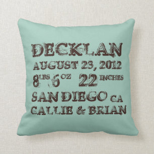Faire-part de naissance Aqua Coussin