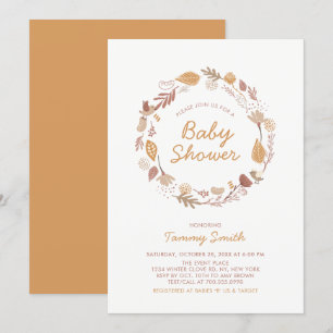 Faire-part de naissance automne Feuilles mignon