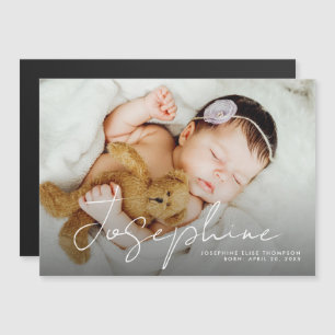 Faire-part de naissance avec nom de bébé et photo
