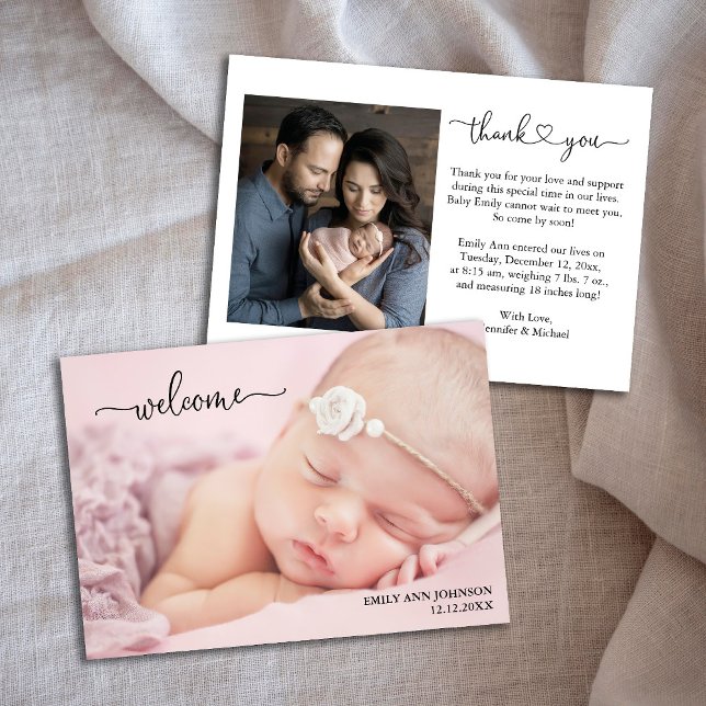 Faire-part de naissance avec photo de bébé nouveau (Créateur téléchargé)