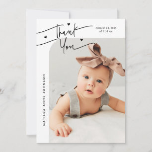 Faire-part de naissance avec photo et écriture mod