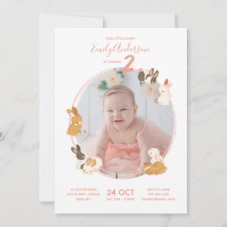 Faire-part de naissance Baby Shower Lapin Mignon