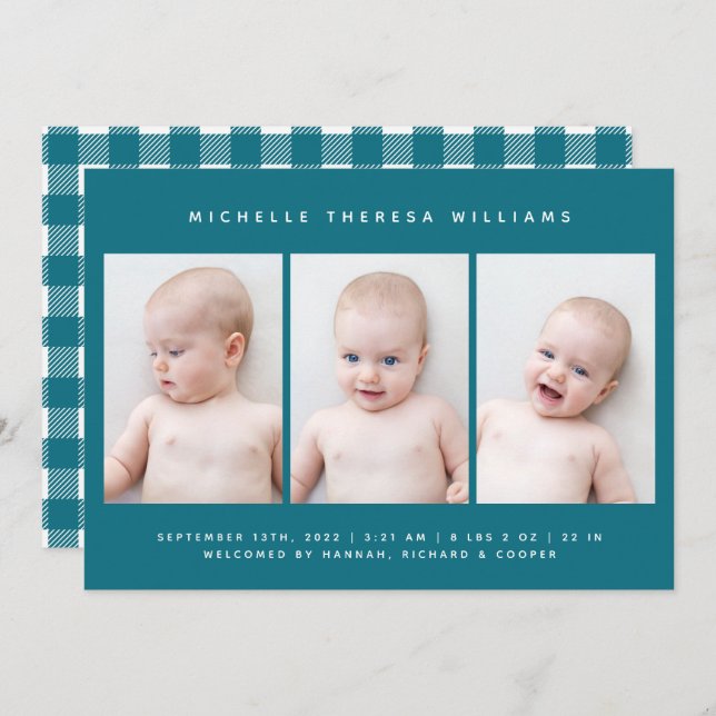 Faire-part de naissance BÉBÉ (Devant / Derrière)