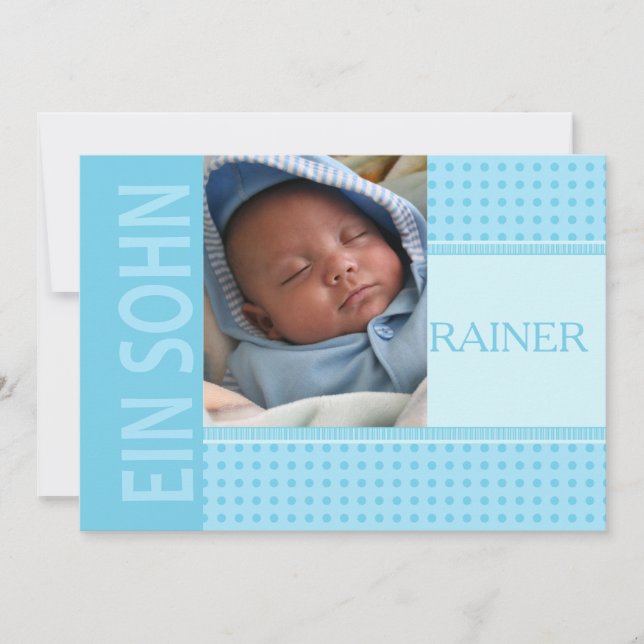 Faire-part de naissance bébé allemand (Devant)