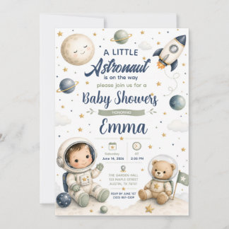 Faire-part de naissance bébé astronaute à l'aquare