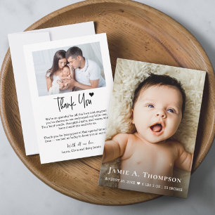 Faire-part de Naissance Bébé avec Nom et Photos Pe
