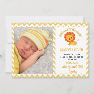 Faire-part de naissance bébé avec photo de nouveau