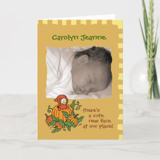 Faire-part de naissance bébé d'automne (garçon ou 