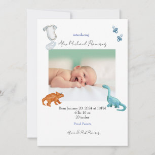 Faire-part de naissance bébé Dino