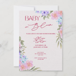 Faire-Part de Naissance Bébé en Fleur Aquarelle