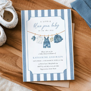 Faire-part de naissance Bébé en Jean Bleu