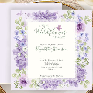 Faire-part de naissance Bébé Fleur Sauvage Mauve