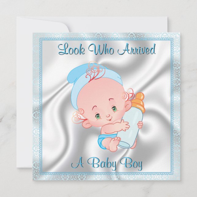 Faire-part de naissance bébé garçon (Devant)