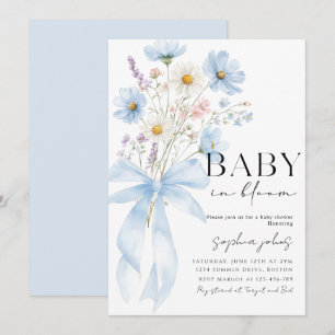 Faire-part de naissance bébé garçon Blue Bow Baby 