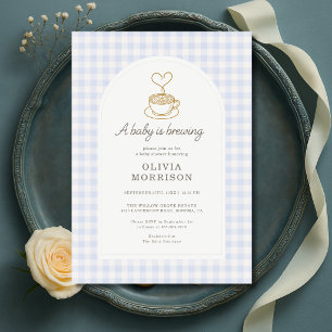Faire-Part de Naissance Bébé Garçon Café Gingham