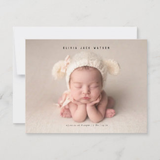 Faire-part de naissance bébé minimale