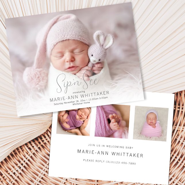 Faire-part de naissance Bébé Photo Sip'n'See Invit (Créateur téléchargé)