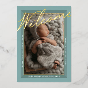 Faire-part de naissance 'Bienvenue' à l'écriture m