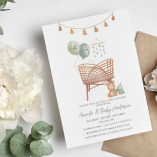 Faire-part de naissance Bohème Vert pour une Nurse