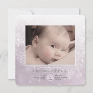 Faire-part de naissance carré de photo de rose