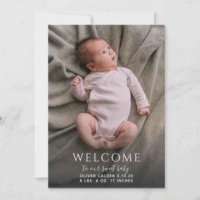 Faire-part de naissance Carte photo moderne bébé (Devant)