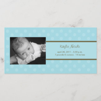 Faire-part de naissance Carte photo pois