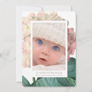 Faire-part de naissance Carte photo rose
