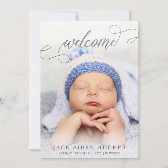Faire-part de naissance Cartes photos de bébé Silv (Devant)