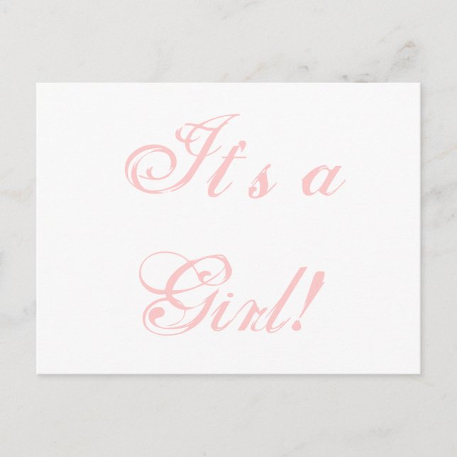 Faire-part de naissance "C'est une fille !" Carte  (Devant)