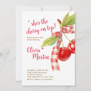 Faire-part de naissance Cherry : Ruban rose, Baies