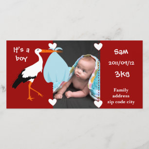 Faire-part de naissance Cigogne It's a boy