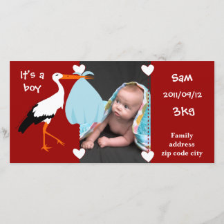 Faire-part de naissance Cigogne It's a boy