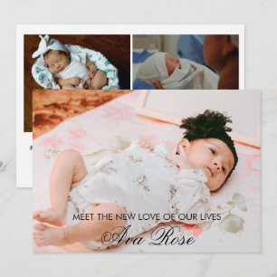 Faire-part de naissance Collage multi-photos