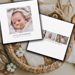 Faire-part de naissance Collage photo bébé moderne