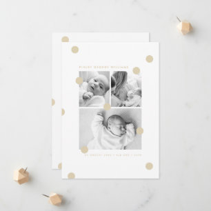 Faire-part de naissance Collage Photo Jaune Beurre