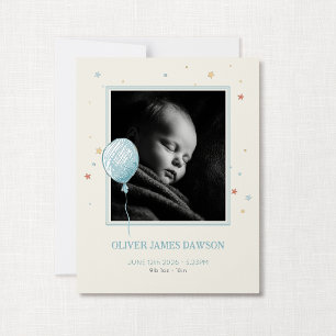 Faire-part de naissance compact Balloon Daydream B