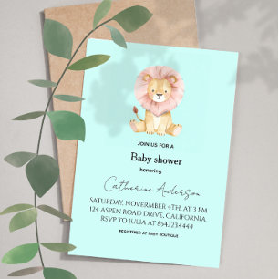 Faire-part de naissance couleurs pastel Lion Sucré