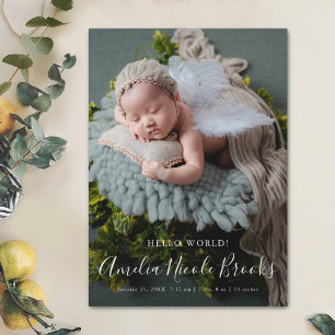 Faire-part de naissance de bébé avec photo intégra
