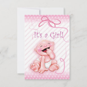 Faire-part de naissance de bébé "c'est une fille"