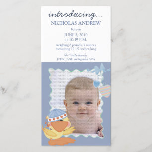 Faire-part de naissance de bébé de charlatan de