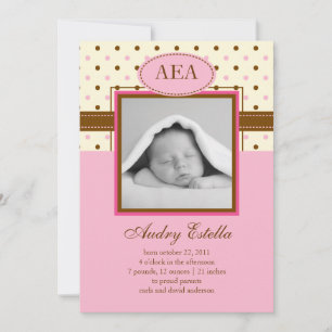 Faire-part de naissance de bébé de photo