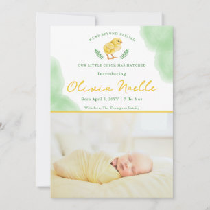 Faire-part de naissance de bébé de printemps avec