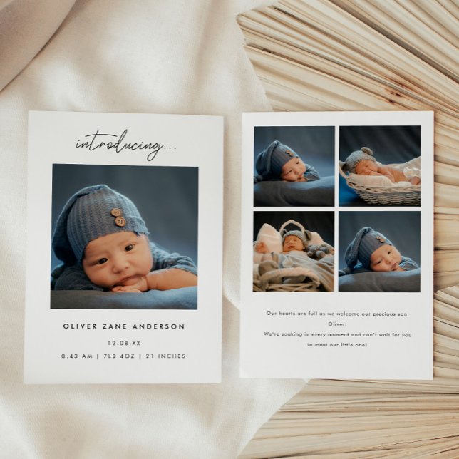 Faire-part de naissance de bébé en collage de 5 ph (Créateur téléchargé)