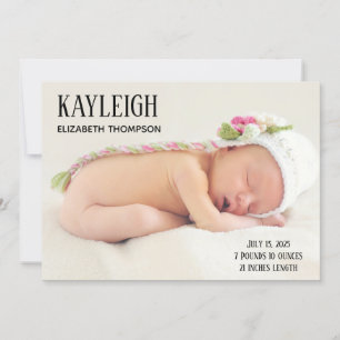 Faire-part de naissance de bébé fille avec photo p