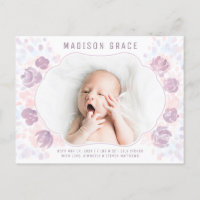 Faire-part de naissance de bébé fille Petal Photo
