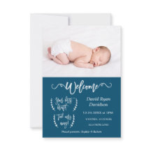 Faire-part de naissance de bébé garçon avec photo 
