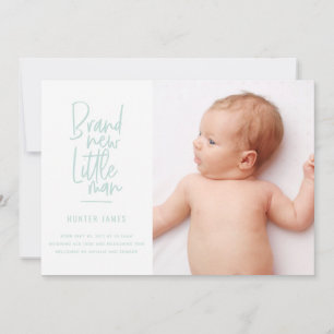 Faire-part de naissance de bébé garçon dessiné à l