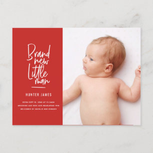 Faire-part de naissance de bébé garçon dessiné à l