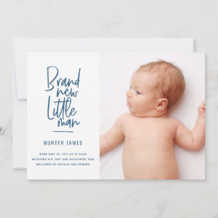 Faire-part de naissance de bébé garçon dessiné à l