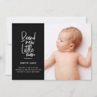 Faire-part de naissance de bébé garçon dessiné à l